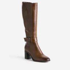 Eram Bottes^Botte en cuir à talon MARRON
