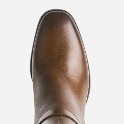 Eram Bottes^Botte en cuir à talon MARRON