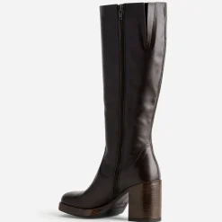 Eram Bottes^Botte en cuir esprit rétro MARRON