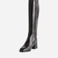 Eram Bottes^Botte foncé cuir avec bride MARRON