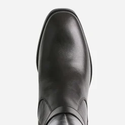 Eram Bottes^Botte foncé cuir avec bride MARRON