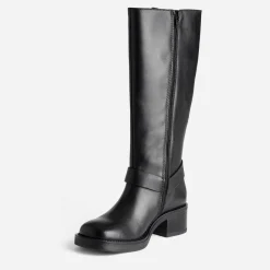 Texto Bottes^Botte motard e en cuir NOIR