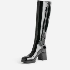Eram Bottes^Botte e éco-conçue vernie à bout carré NOIR