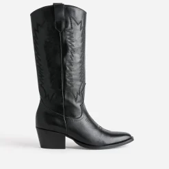 Texto Bottes^Botte e cuir éco-conçue esprit santiag NOIR