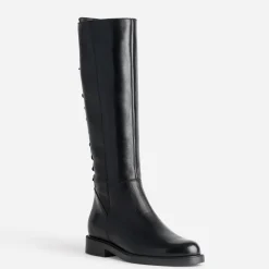 Eram Bottes^Botte e cuir tige lacée NOIR