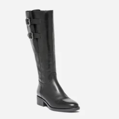 Eram Bottes^Botte e en cuir à double boucle NOIR