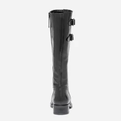 Eram Bottes^Botte e en cuir à double boucle NOIR
