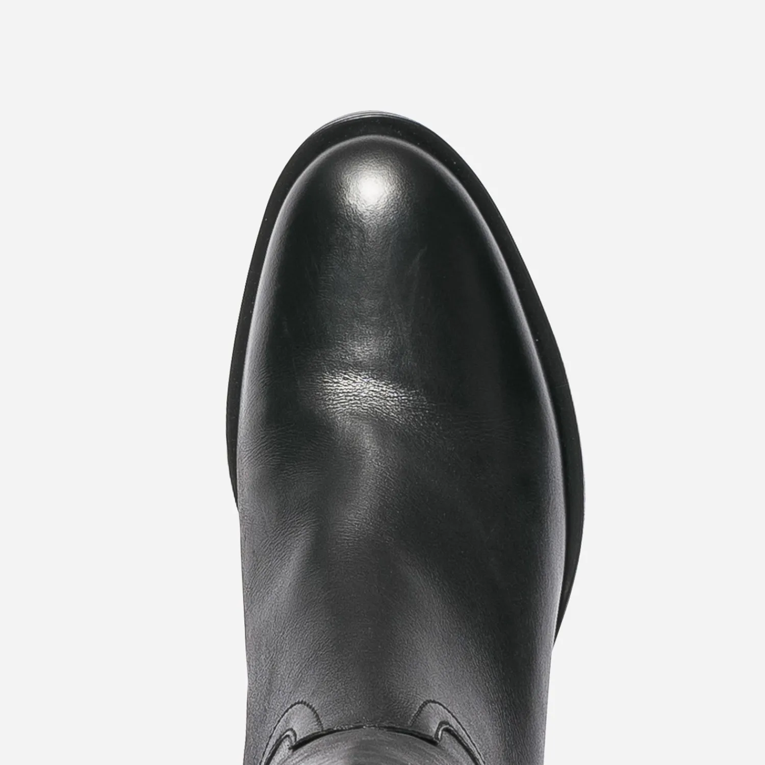 Eram Bottes^Botte e en cuir à double boucle NOIR