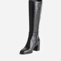 Eram Bottes^Botte e en cuir à talon NOIR