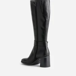 Eram Bottes^Botte e en cuir à talon NOIR