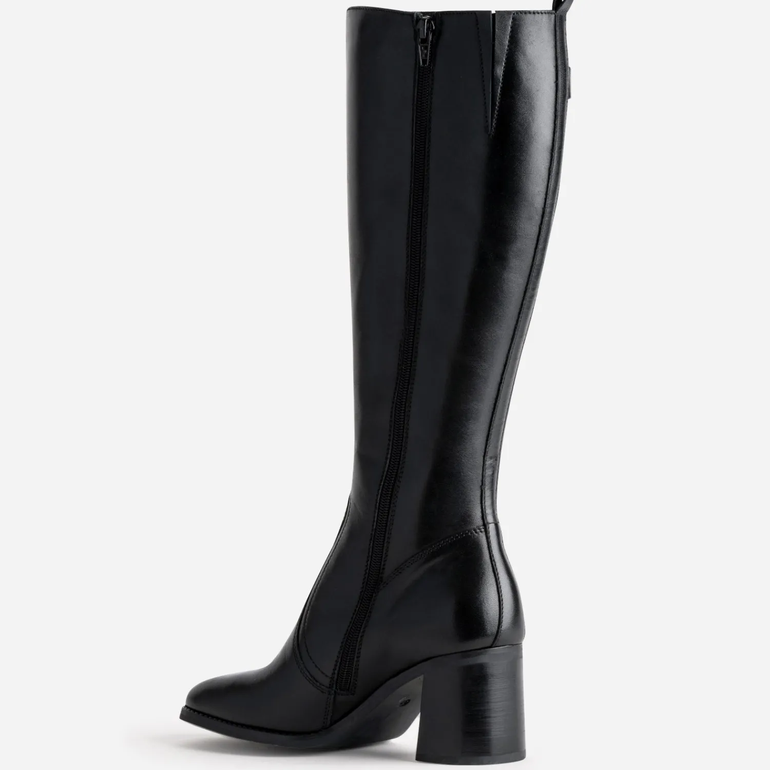 Eram Bottes^Botte e en cuir décor anneau NOIR