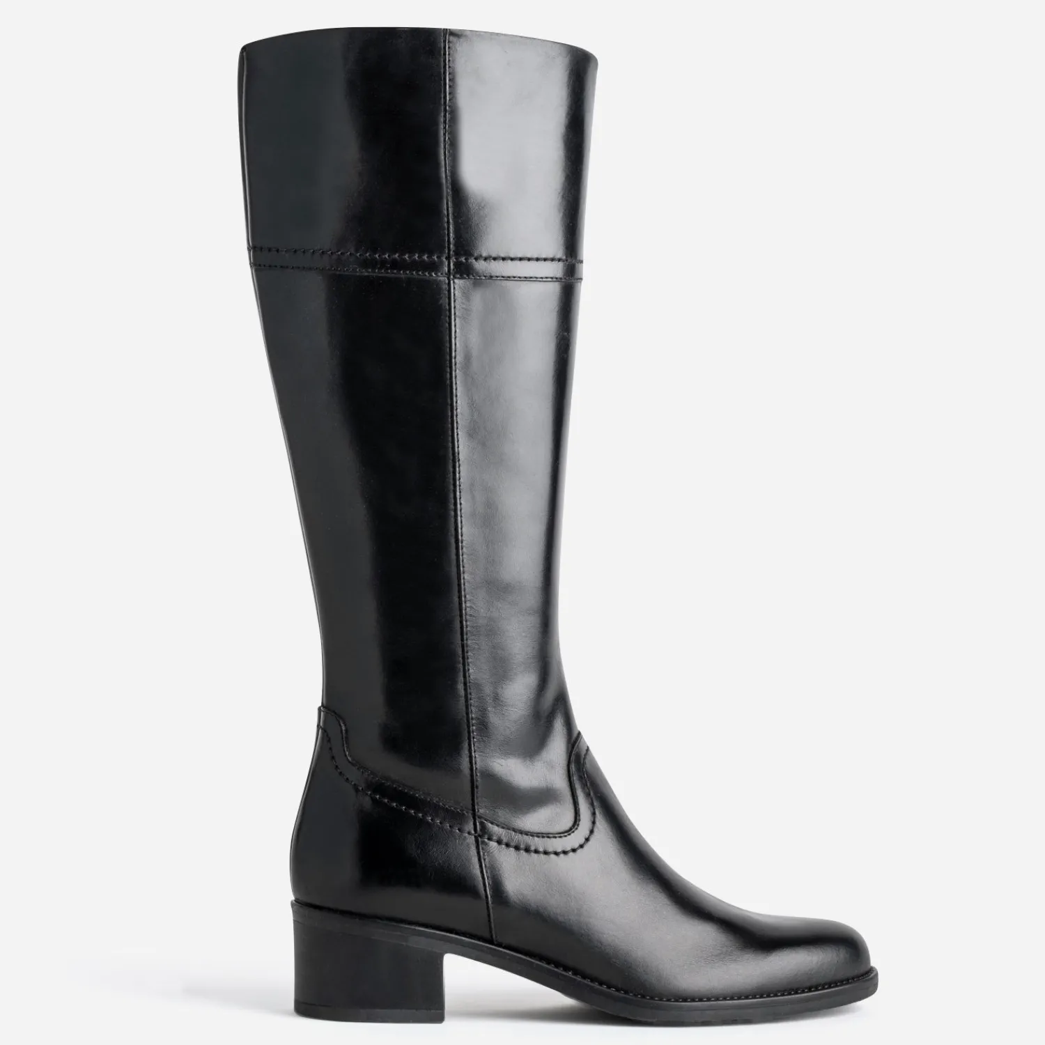 Eram Bottes^Botte e en cuir forme cavalière NOIR
