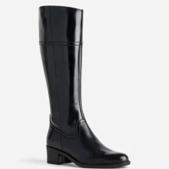 Eram Bottes^Botte e en cuir forme cavalière NOIR
