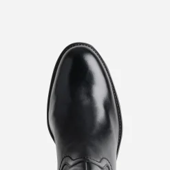 Eram Bottes^Botte e en cuir forme cavalière NOIR