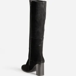 Eram Bottes^Botte e en cuir velours NOIR