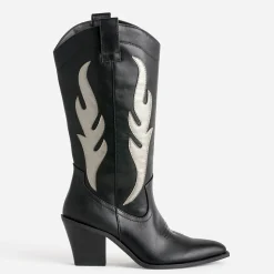 Texto Bottes^Botte santiag découpes grises NOIR
