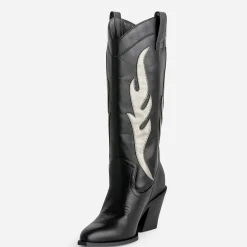 Texto Bottes^Botte santiag découpes grises NOIR