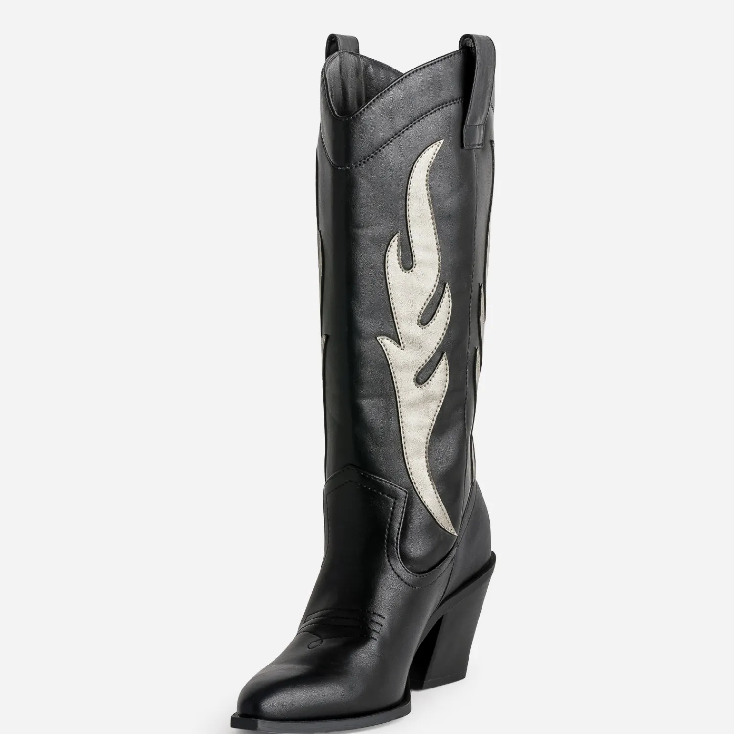 Texto Bottes^Botte santiag découpes grises NOIR