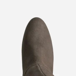 Eram Bottes^Botte taupe cuir velours MARRON
