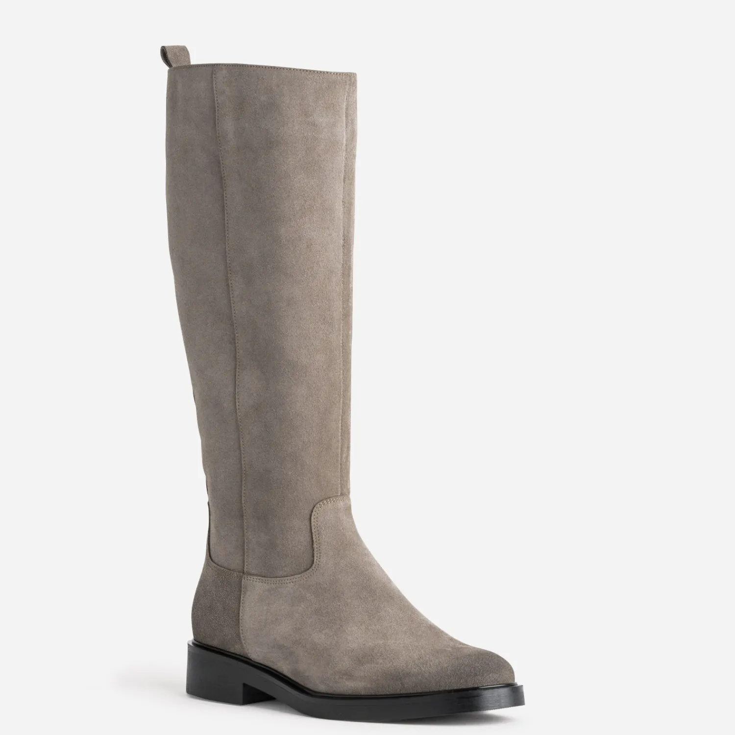 Eram Bottes^Botte taupe cuir velours GRIS