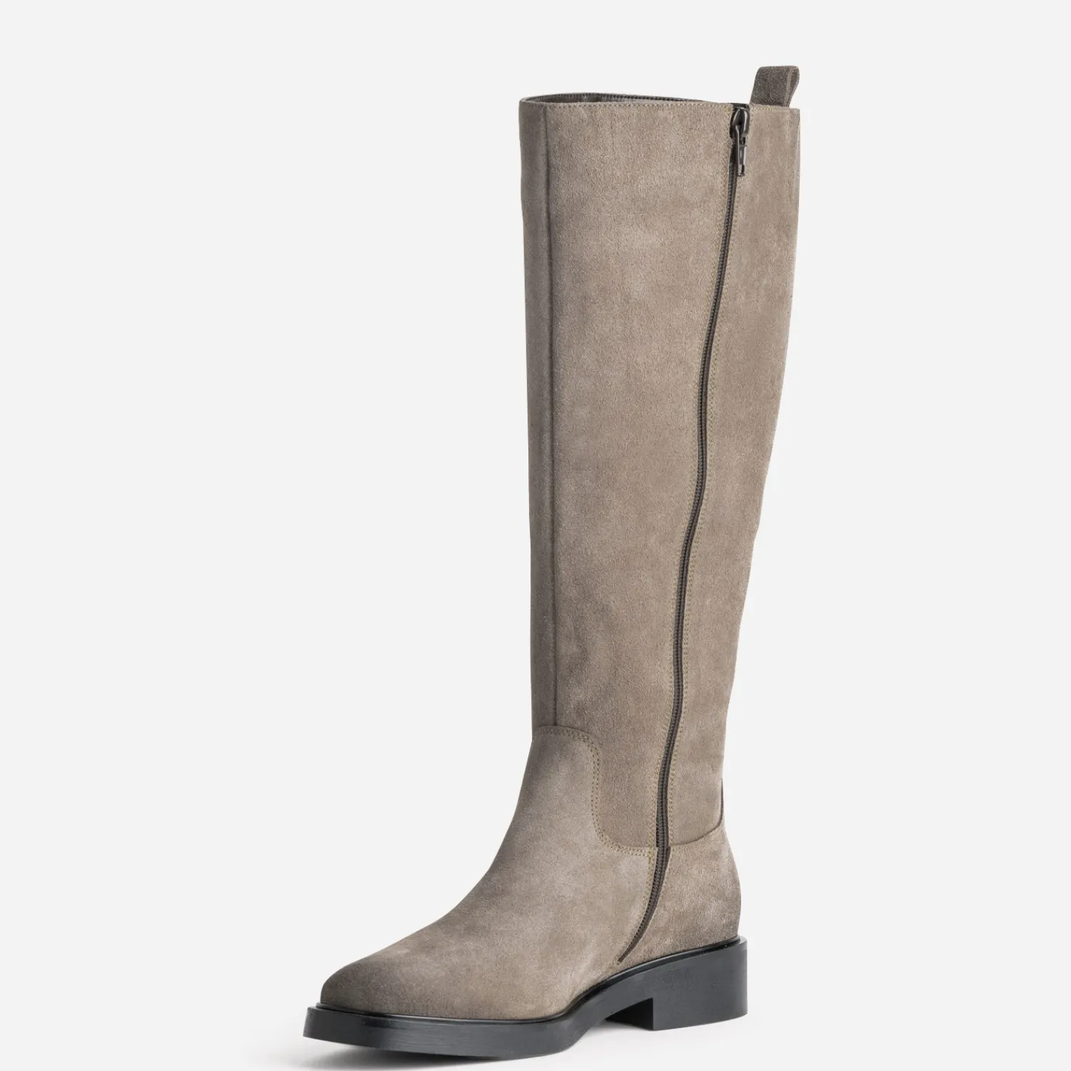 Eram Bottes^Botte taupe cuir velours GRIS