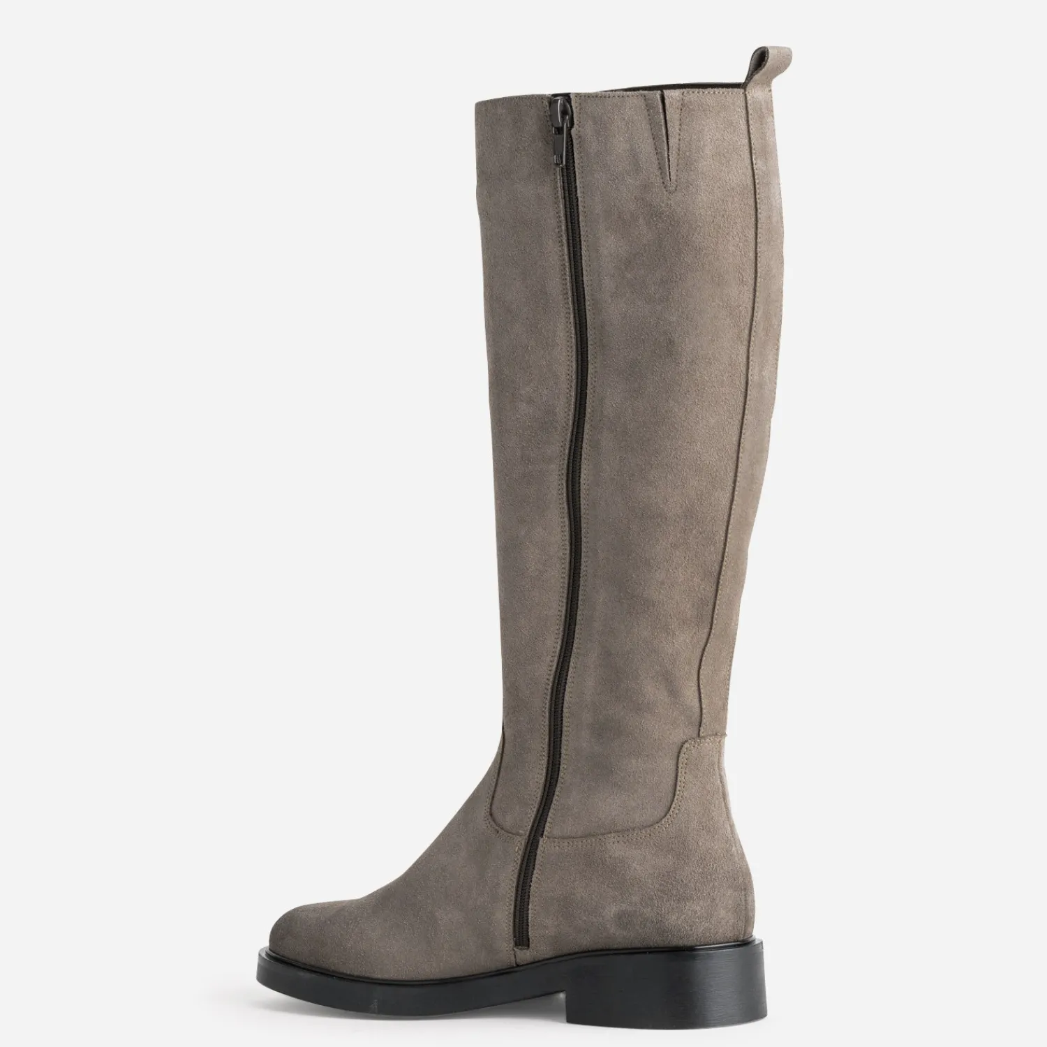 Eram Bottes^Botte taupe cuir velours GRIS