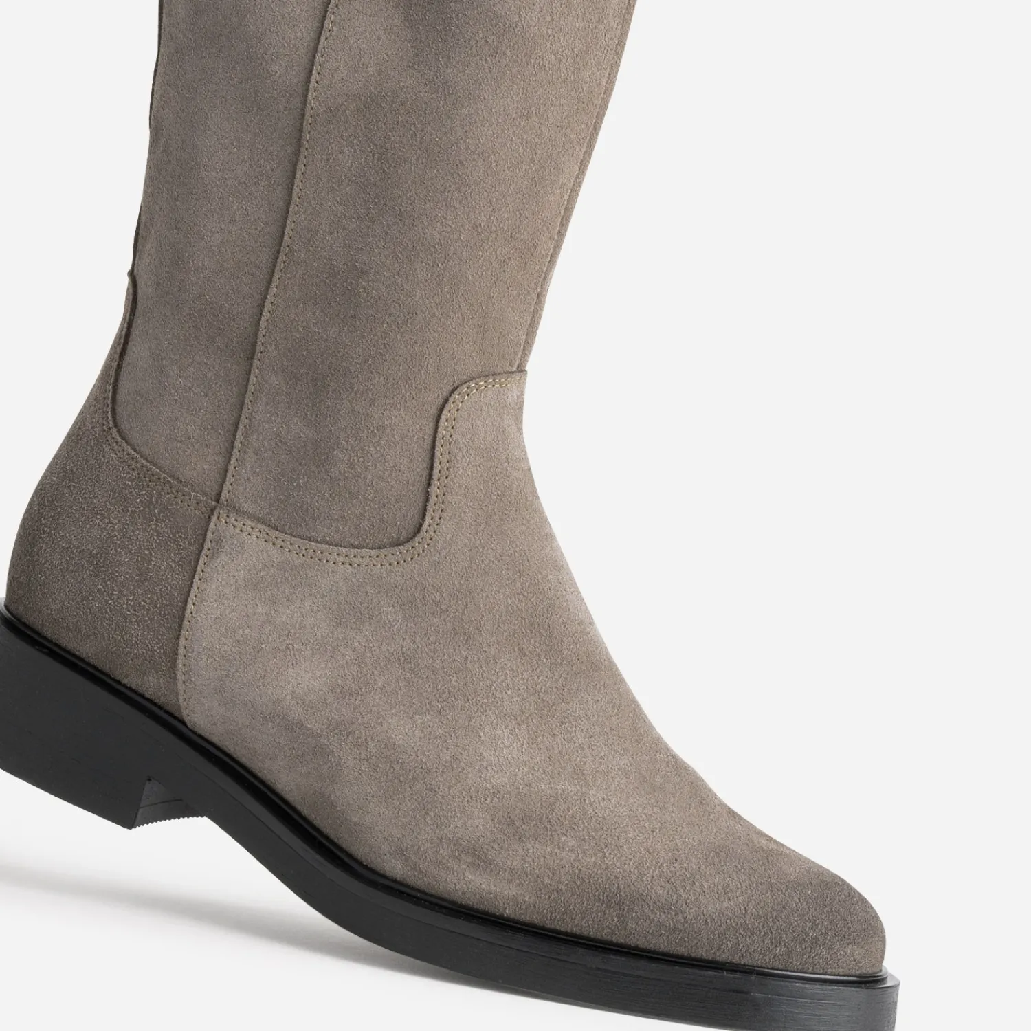 Eram Bottes^Botte taupe cuir velours GRIS