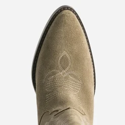 Texto Bottes^Botte cuir velours éco-conçue esprit santiag TAUPE