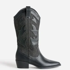 Texto Bottes^Botte denim esprit santiag GRIS