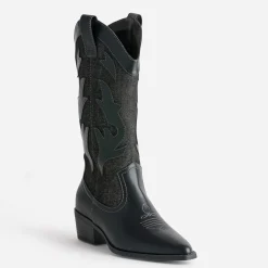 Texto Bottes^Botte denim esprit santiag GRIS