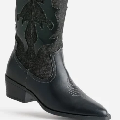 Texto Bottes^Botte denim esprit santiag GRIS