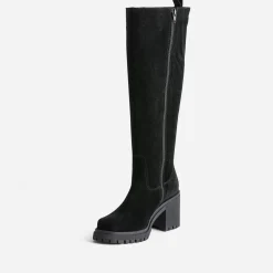 Texto Bottes^Botte e cuir velours NOIR