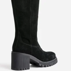 Texto Bottes^Botte e cuir velours NOIR