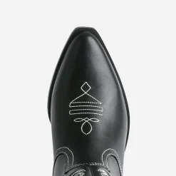 Texto Bottes^Botte e et blanche esprit santiag NOIR