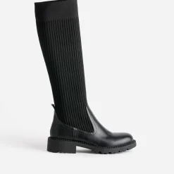 Texto Bottes^Botte-chaussette e bi matière NOIR