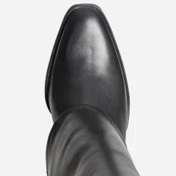 Texto Bottes^Bottes fourreau e cuir à talon NOIR