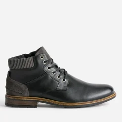 Eram Boots^Bottine à lacet e en cuir NOIR