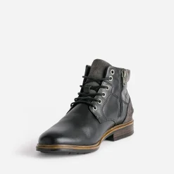 Eram Boots^Bottine à lacet e en cuir NOIR