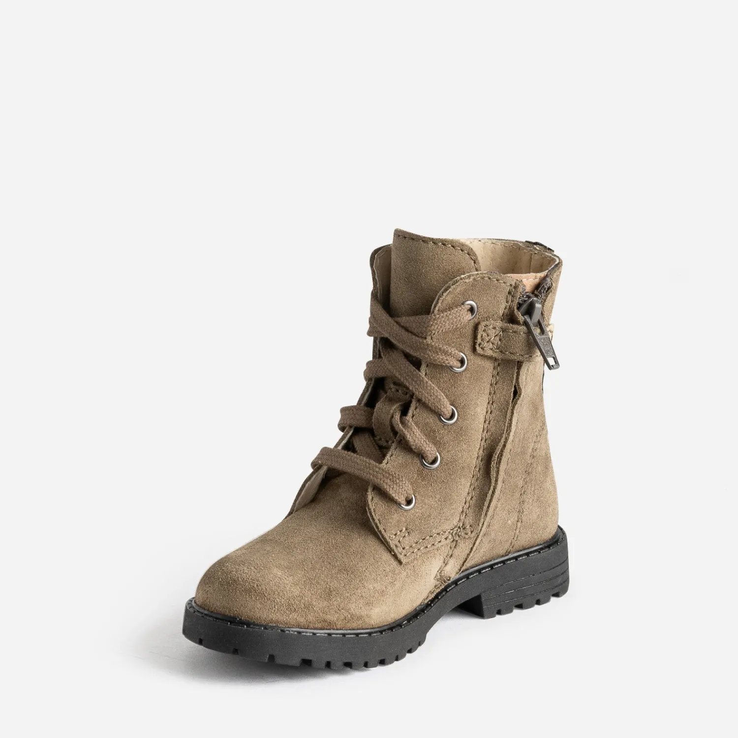 Buggy Boots^Bottine éco-conçue en cuir velours décor étoile KAKI