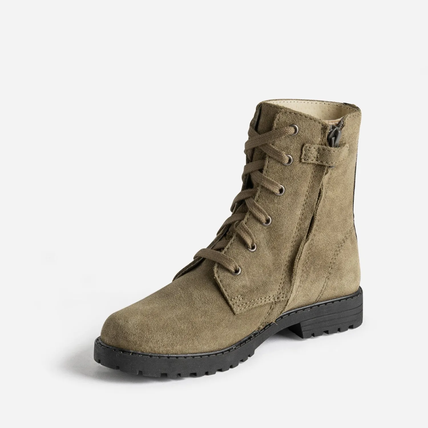 Buggy Boots^Bottine éco-conçue cuir velours KAKI