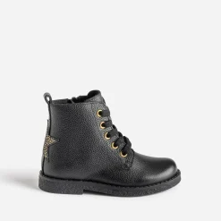 Buggy Boots^Bottine éco-conçue e en cuir décor étoile NOIR