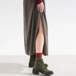 Eram Boots^Bottine cuir velours KAKI
