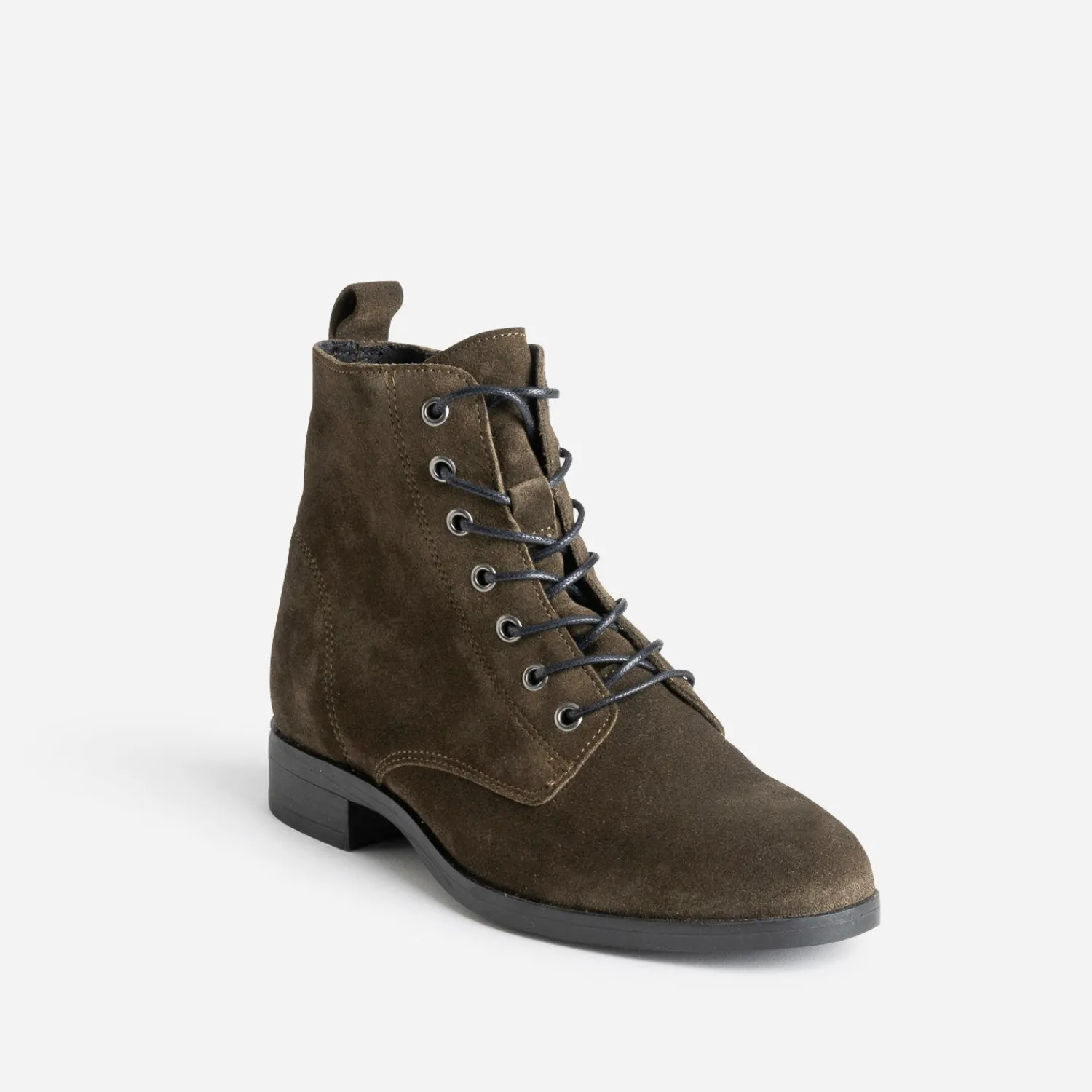 Eram Boots^Bottine en cuir velours KAKI