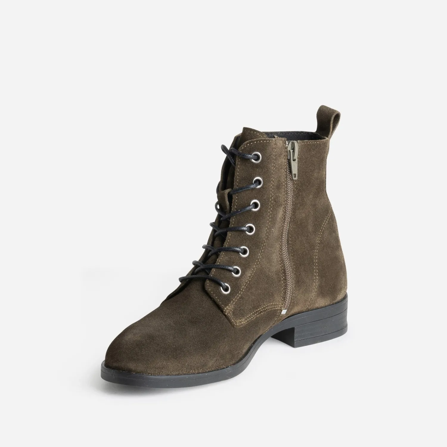 Eram Boots^Bottine en cuir velours KAKI