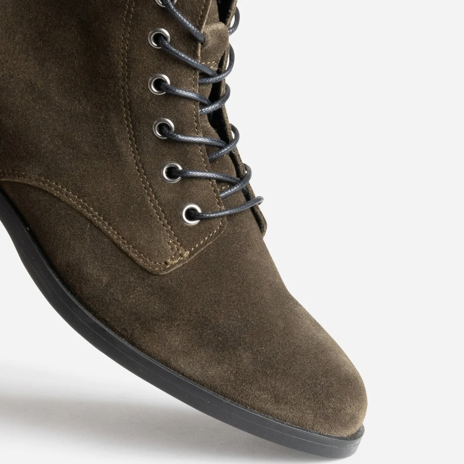 Eram Boots^Bottine en cuir velours KAKI