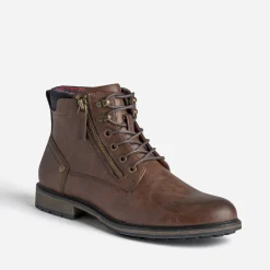Eram Boots^Bottine à doublure carreaux MARRON