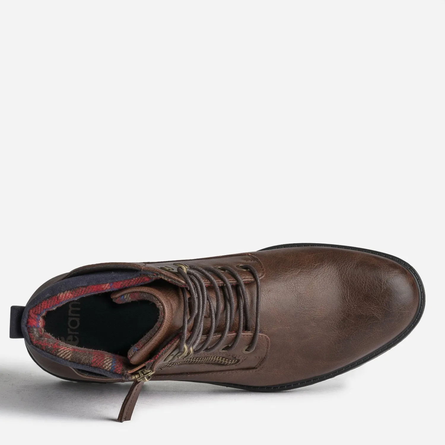 Eram Boots^Bottine à doublure carreaux MARRON