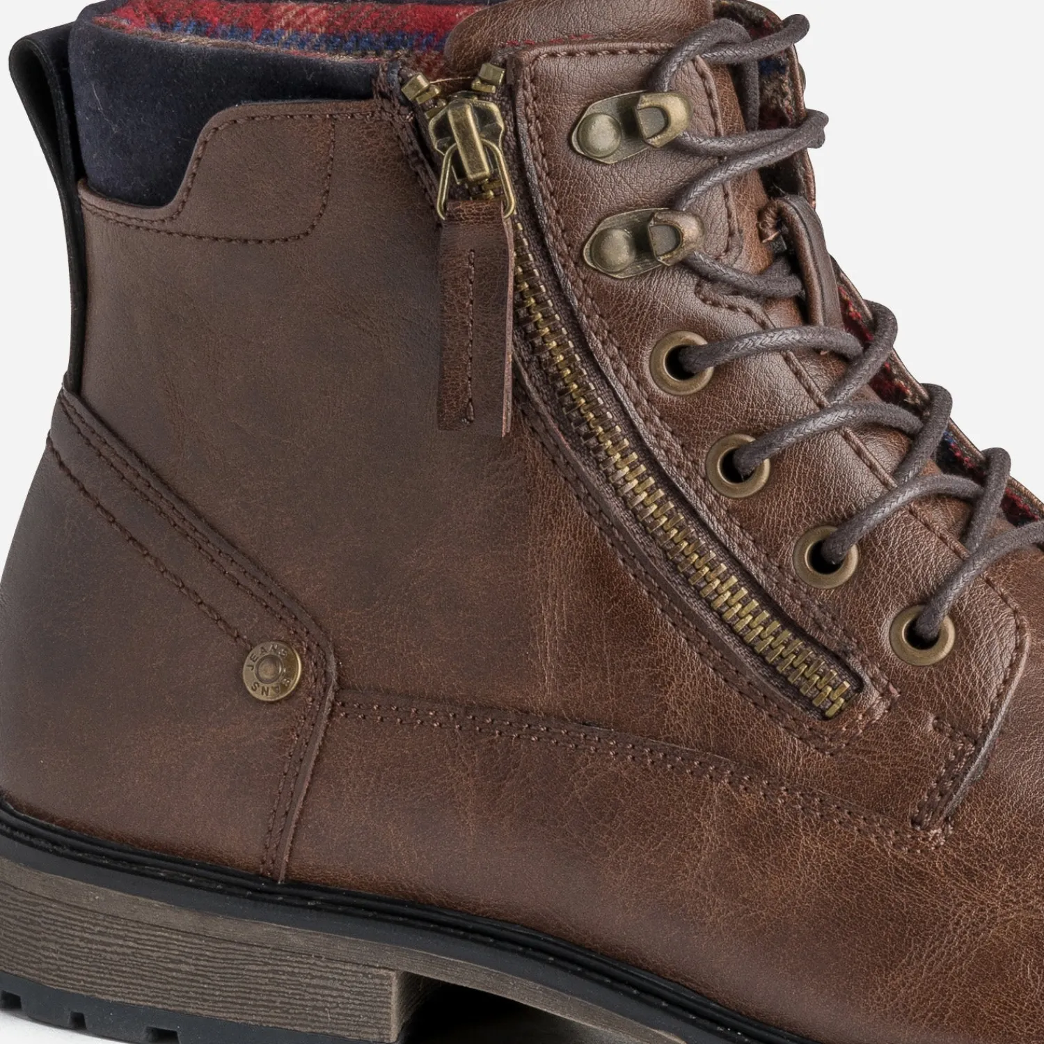 Eram Boots^Bottine à doublure carreaux MARRON