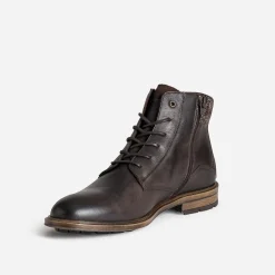 Eram Boots^Bottine foncé cuir détail chiné MARRON