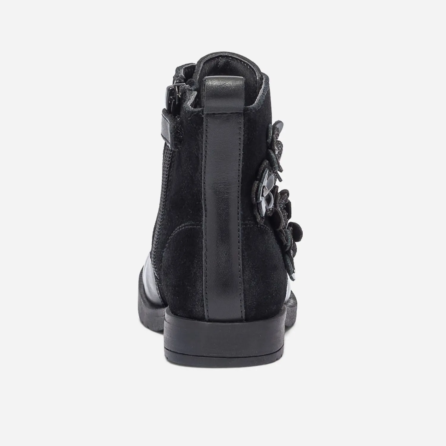 Eram Boots^Bottine e bi matière avec décor fleurs NOIR